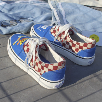 林先森帆布鞋女涂鸦春季百搭韩版2021年新款潮学生ulzzang原宿ins板鞋子帆布鞋