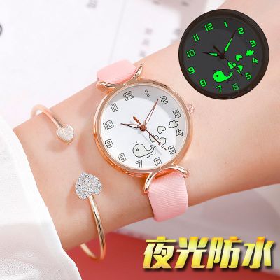 铭侣电子表男女情侣儿童手表女指针式夜光防水防摔大童女童女孩中小学生初中生电子表