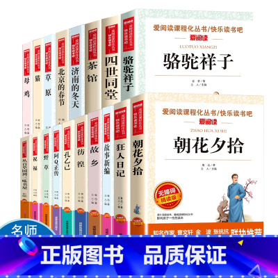 朝花夕拾 [正版]全套18册 故乡鲁迅原著 老舍全集 朝花夕拾从百草园到三味书屋 骆驼祥子济南的冬天 快乐读书吧四五六年
