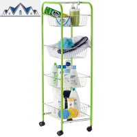 厨房置菜架家用不锈钢色放水果装菜收纳架子推车多层移动蔬菜置物 三维工匠