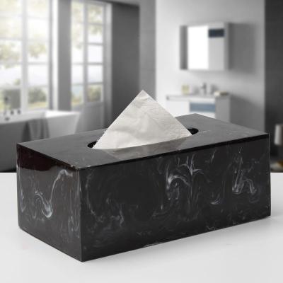 创意贝壳纸巾盒阿斯卡利(ASCARI)卫生间家用抽纸盒办公室客厅茶几餐巾纸收纳盒闪亮黑水墨画纸巾盒