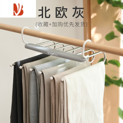 三维工匠折叠裤架伸缩多家用魔术裤夹衣柜收纳器裤挂架裤子专用衣架