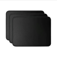 苏宁宜品竞黑大号游戏鼠标垫25*20cm塑料材质超耐磨电竞专用单面设计