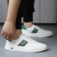 男鞋2025春季新款韩版潮流透气休闲皮鞋小白鞋男真皮百搭厚底板鞋