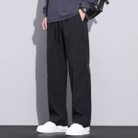 军绿色美式工装裤男款多口袋2026春季裤子男复古直筒裤