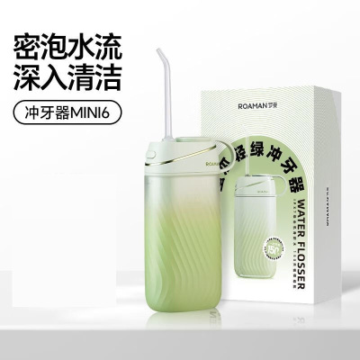 罗曼(ROAMAN) 冲牙器 水牙线口腔便携式 电动洗牙器正畸电动冲压洁牙器牙齿冲洗器 mini6蜜瓜绿