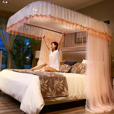 家柏饰(CORATED)新款导轨蚊帐公主风加密加厚u型轨道1.5m1.8m床家用1.2米纹账支架