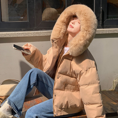 冬季新款韩版宽松百搭短款羽绒棉服棉衣女士棉袄外套连帽加厚