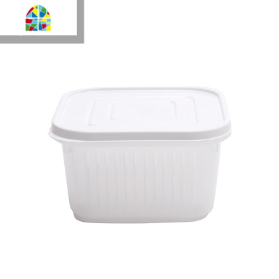 葱花保鲜盒厨房家用姜蒜收纳盒冰箱水果塑料正方形沥水双层密封盒 FENGHOU