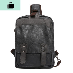 大容量休闲胸包男包单肩包男士斜挎包胸前包韩版潮流男包潮包新款NEW LAKE 黑色腰包男 黑色