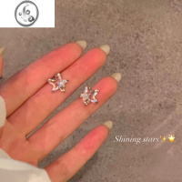 JiMi超闪星星锆石耳钉女气质小众设计高级感耳环耳饰无耳洞蚊香盘耳夹