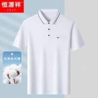 恒源祥男士polo衫短袖2025夏季新款爸爸装翻领商务休闲丝光棉t恤