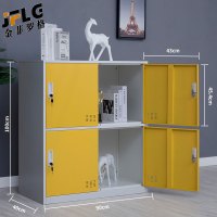 金菲罗格 铁皮更衣柜收纳小柜子带锁储物柜 蓝色四门
