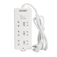 SAICKG SCC8-10880 三位5孔 三位2孔 1.8M 2500W 插排(单位:个)白