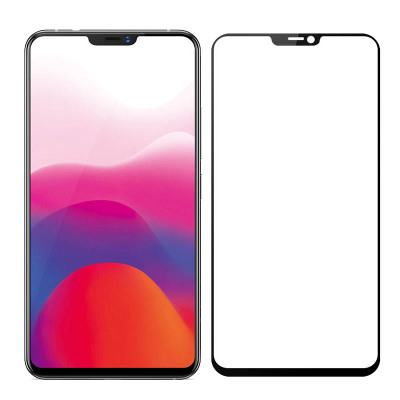 [买2送手机壳]轻万适用vivoy81s钢化膜防指纹高清前膜防摔全屏丝印黑色玻璃手机贴膜保护膜