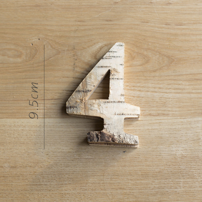 家柏饰(CORATED)带皮白桦木数字装饰摆件墙饰 道具DIY北欧ZAKKA森系 4