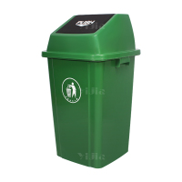 翌嘉YJ4122096 长方形夹缝翻盖分类垃圾桶 100L绿色(投放标)