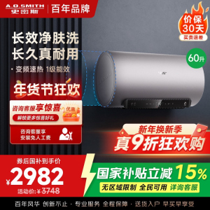 AO史密斯电热水器60升 短款 国家补贴 80吨长效净水洗 免清洗 3kW变频速热 金圭特护 E60ED6-B