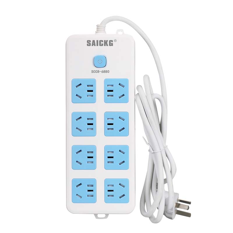 SAICKG SCC8-6880 八位5孔 1.8M 2500W 插排(单位:个)蓝白