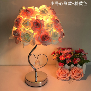 苏宁放心购 水晶台灯卧室床头灯创意婚庆婚房长明灯欧式温馨玫瑰花结婚