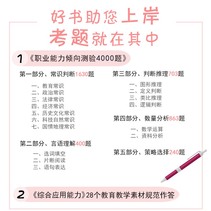 事业单位D类题库:职测4000题+综合应用能力 [正版]事业单位d类题库2023年中小学教师招聘职业能力倾向测验综合应用