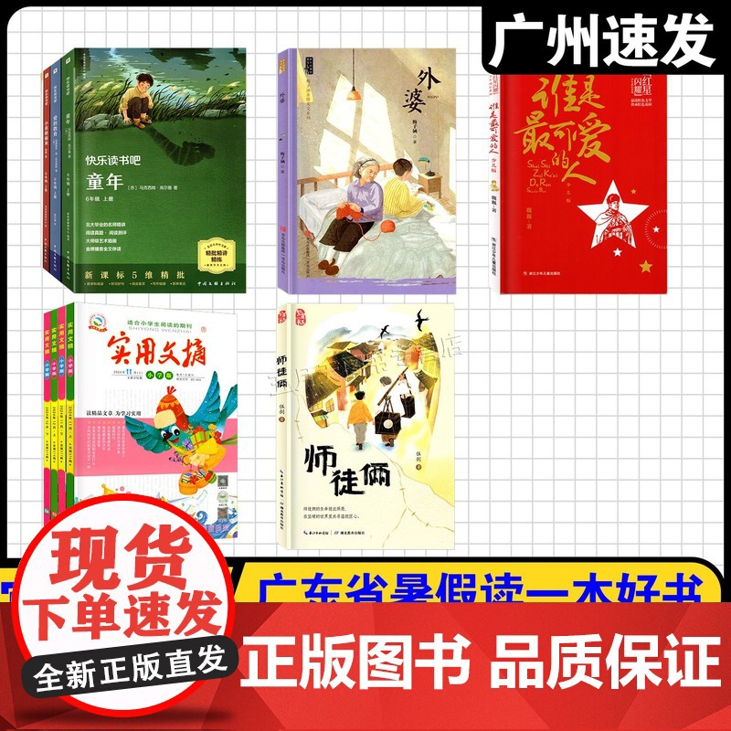 2025年广东省暑假读一本好书 小学六年级阅读 快乐读书吧 谁是最可爱的人 师徒俩 实用文摘小学版 外婆 奋进新时代致敬