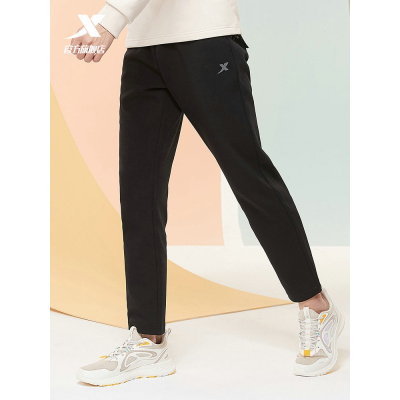 特步男运动裤2021春季新款男裤针织宽松直筒裤子男士休闲运动长裤