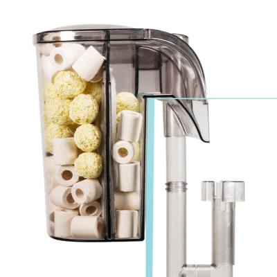 鱼缸壁挂过滤器除油膜小型瀑布式壁挂式循环水泵外置过滤桶超