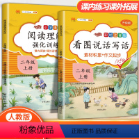 [正版]二年级看图写话范文大全 人教版专项训练书 课外阅读理解强化训练天天练 小学生2年级上册说话阅读理解写作课堂笔记