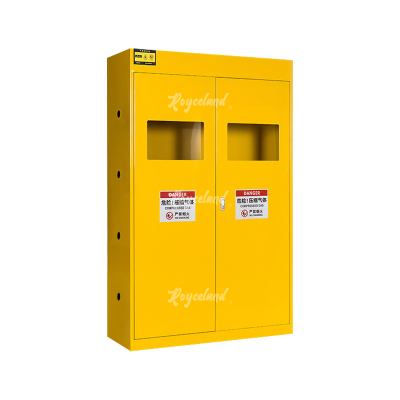 洛诗莲 LSL4041366气瓶柜全钢气体防爆柜气罐储存柜 黄色三瓶不报警
