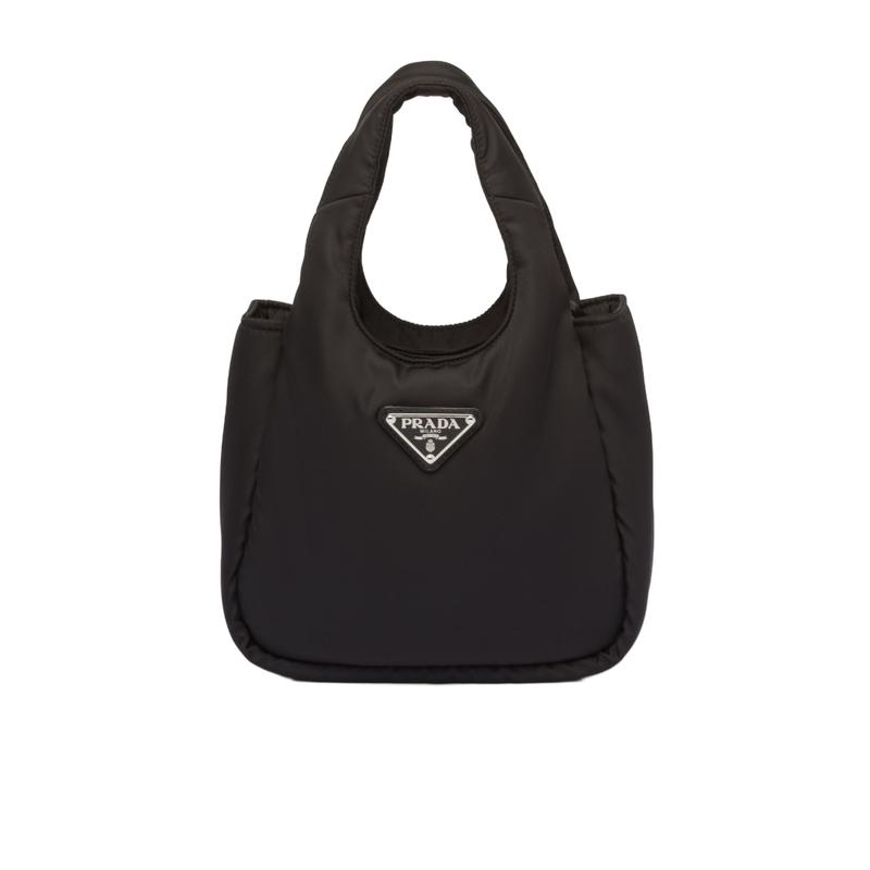 女款迷你单肩包时尚黑色涂珐琅金属徽标可调肩带三隔层设计