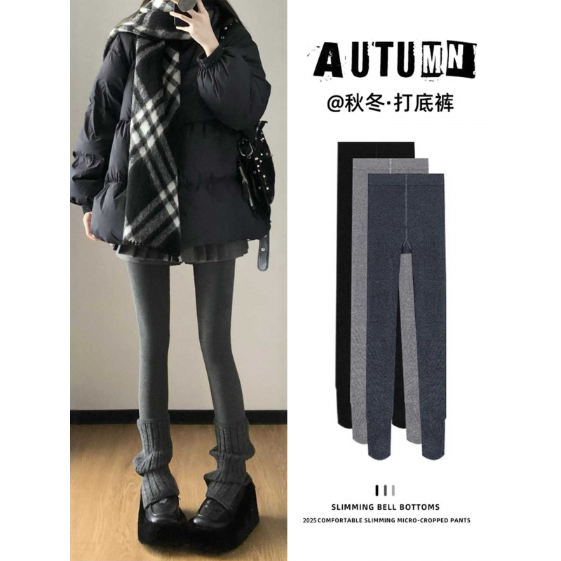 深灰色打底裤女冬外穿新款加厚胖mm大码瑜伽裤子保暖棉裤秋裤