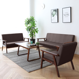 鑫环境 办公室北欧简约单人皮艺小户型简易沙发双人三人咖啡厅沙发日式卧室沙发11
