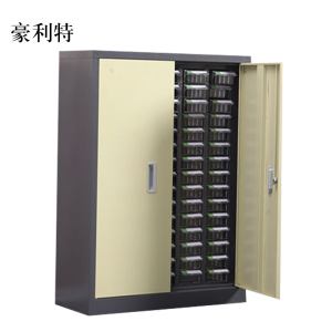 豪利特文件柜零件整理柜抽屉式铁皮柜分类柜文件柜75抽透明带门小号抽屉