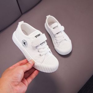 幼儿园小白鞋儿童球鞋六一校园演出帆布鞋男女童白色室内舞蹈鞋_623
