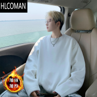 HLCOMAN圆领德绒打底衫男士新款加绒加厚内搭卫衣p暖秋衣长袖t恤