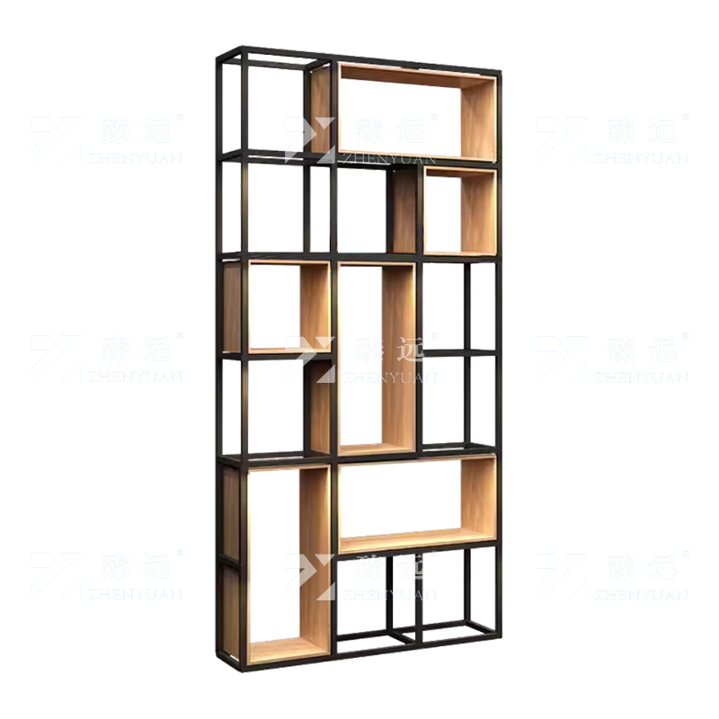 臻远ZY-SNJ-07置物架办公室隔断展示架落地多层书架客厅铁艺收纳架