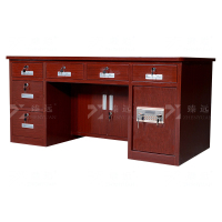 臻远 BXZ-27 钢制保险桌可投币收银财务桌1.6m木纹六斗电子锁