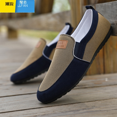 聚范秋季百搭豆豆鞋男鞋老北京布鞋透气男士休闲鞋一脚蹬工作鞋子