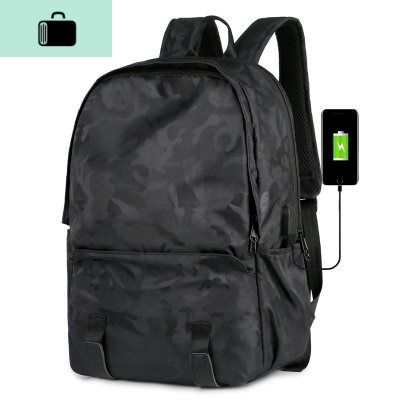 背包男士时尚潮流旅行电脑15.6寸双肩包大容量休闲简约大学生书包NEWLAKE迷彩升级USB充电版