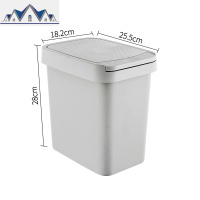 手按垃圾桶有盖家用卫生间卧室客厅长方形翻盖带盖厕所弹盖按压式 三维工匠