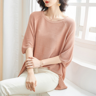 恋名媛适合胖女人穿的短袖胖mm大码t恤中长款夏装遮肚子上衣服冰丝藏肉大码女装