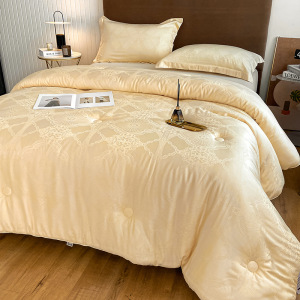 高端提花大豆纤维被春秋被芯羽丝绒冬被子单人四季子母被夏被