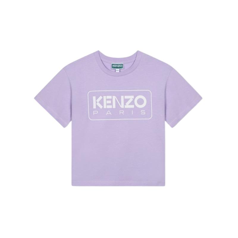 高田贤三(Kenzo)女孩运动短袖T恤棉质圆领直下摆舒适百搭夏季套头