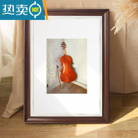 敬平欧式画框挂墙相框24寸30寸20装裱5075cm定制4K8海报框广告框美式 做旧棕 18寸挂墙[可放35.5*45.