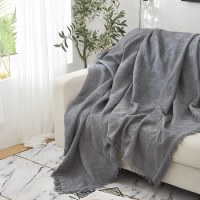 家柏饰(CORATED)北欧沙发布全盖色沙发巾毯子单人沙发套沙发垫盖布罩 岩灰菱形格 180*340cm