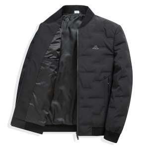 啄木鸟男士羽绒服短款冬季2024新款棒球领中年爸爸冬装白鸭绒外套