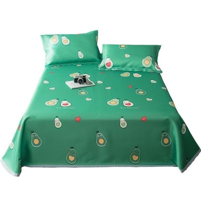 美帮汇冰丝凉席三件套夏季可水洗床单折叠式席子机洗空调软席子1.8m