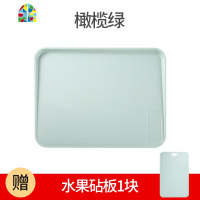 家用斜面切菜板双面分类砧板厨房切水果案板加厚pp长方形辅食面板 FENGHOU 橄榄绿+5寸绿陶瓷刀+赠品