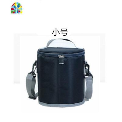 上班圆形饭盒保温袋便当手提包大号保暖袋铝箔加厚学生保温桶袋子 FENGHOU 圆桶包小号(黑色)